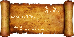 Nebl Márk névjegykártya